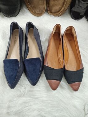 ESSEX LANE Blue + 14TH & UNION Brown Pointed Toe Flats Bundle Women’s Size 7.5